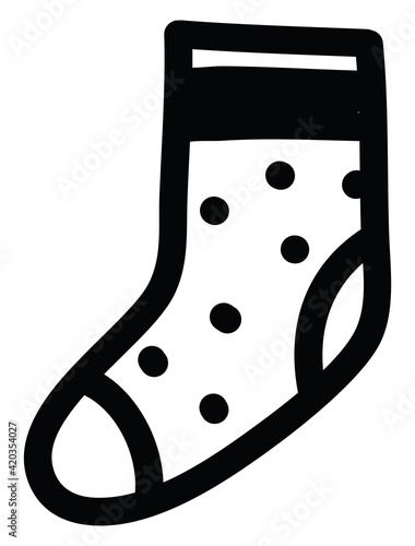 Black and white socks, illustration, vector on a white background