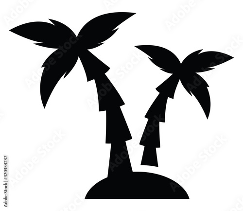 Two palms, illustration, vector on a white background
