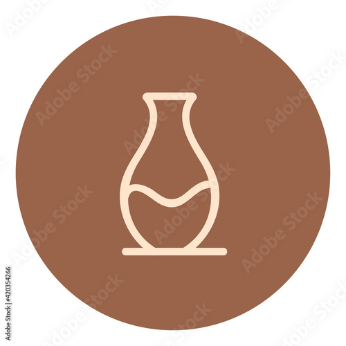 Simple traditional clay jug, illustration, vector on a white background