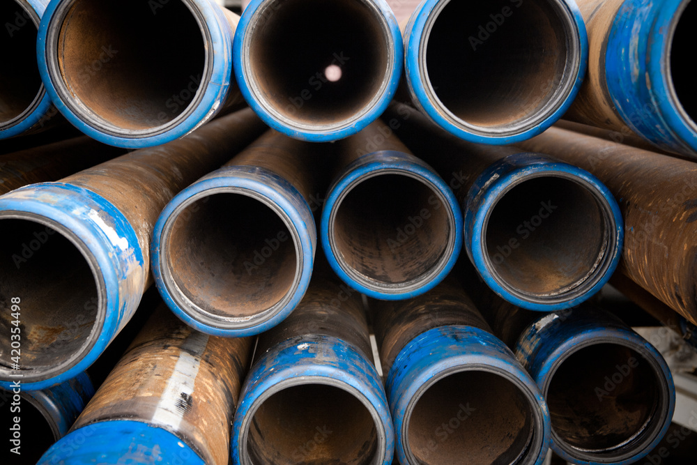 Oil industry. Drill pipe warehouse Oil industry. Drill pipe warehouse