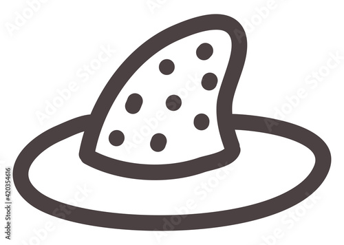 Witch hat, illustration, vector on a white background