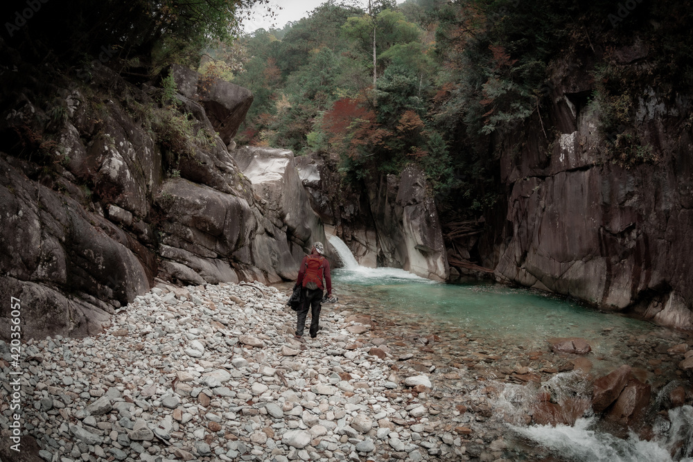 walking in the mountains