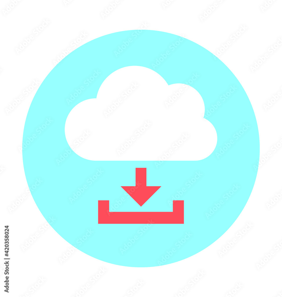 Cloud Download Vector Icon Cloud Download Vector Icon