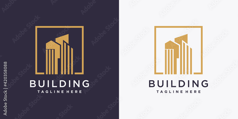 Obraz premium Building logo design template with creative concept