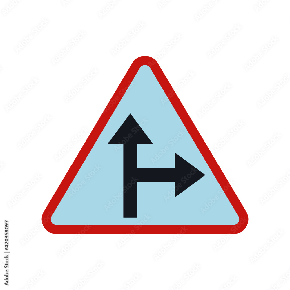 Lanes merging right sign icon, isolated on white background Lanes merging right sign icon, isolated on white background