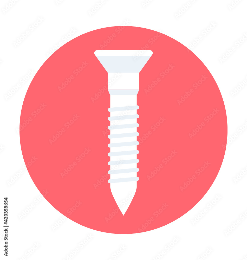 Screw Vector Icon Screw Vector Icon