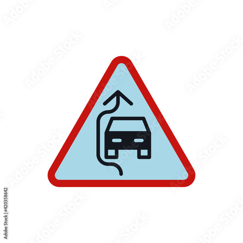 Overtaking Sign icon, isolated on white background