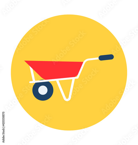 Wheelbarrow Vector Icon