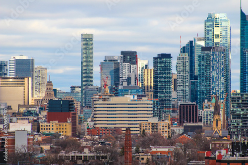 Canvas Print Cityscape skyline with modern high rises and skyscrapers