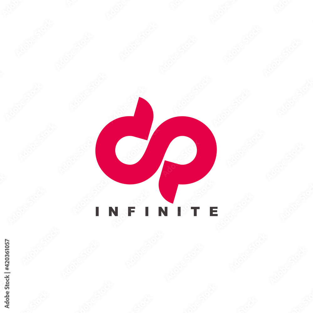 Fototapeta premium simple letter dp infinity symbol curves loop design logo vector