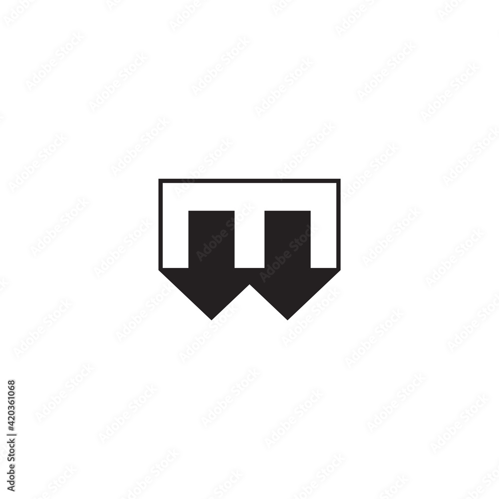 letter m simple geometric motion arrow logo vector letter m simple geometric motion arrow logo vector