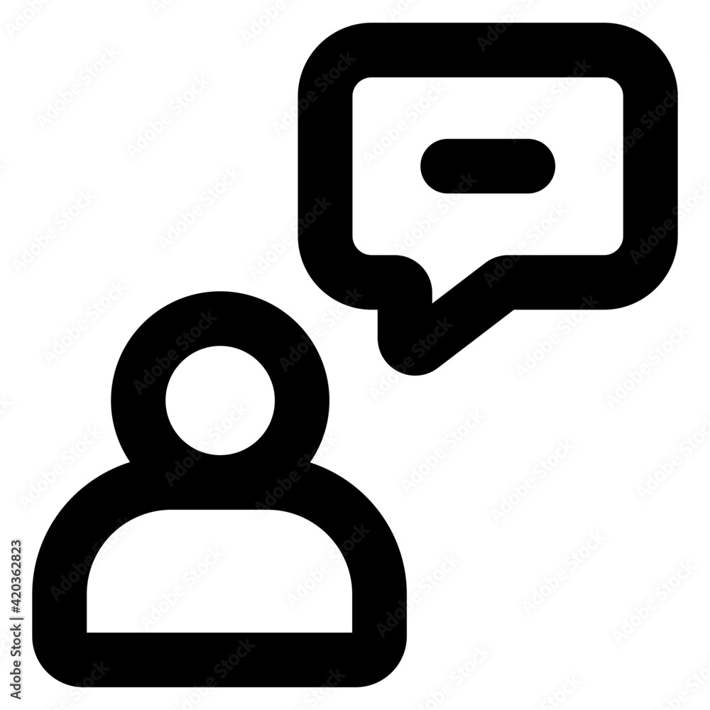 Avatar with speech bubble, personal chat icon
Avatar with speech bubble, personal chat icon