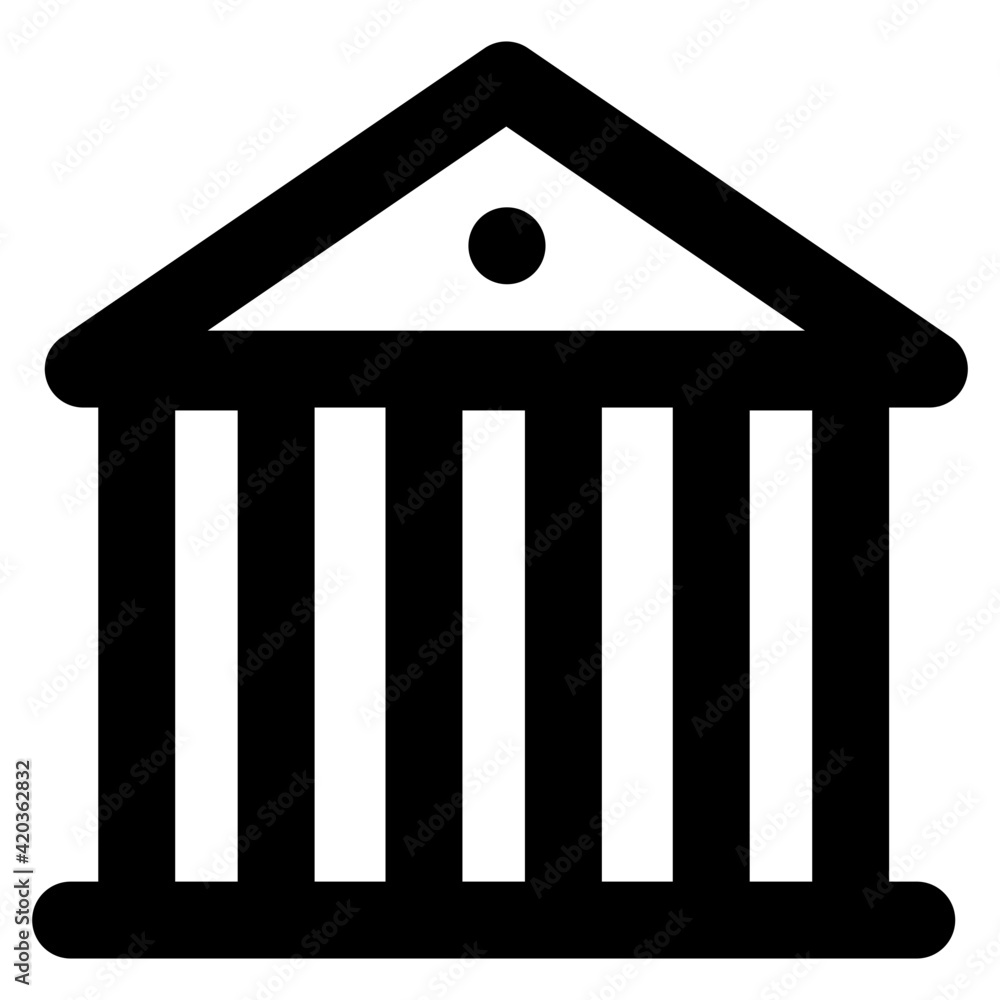 
Glyph design of commercial architecture icon, bank vector 

