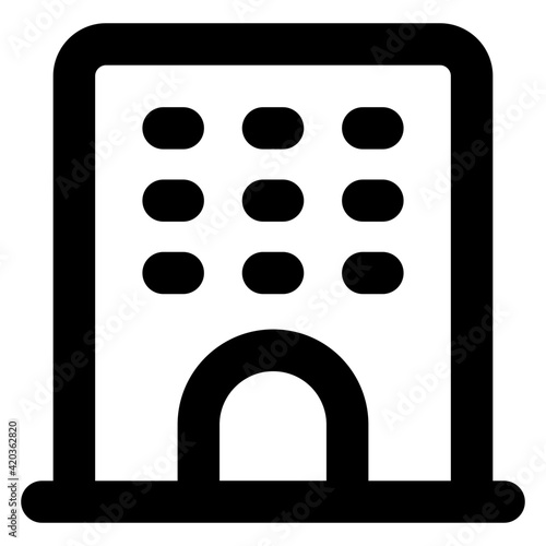 
A modern architecture icon, glyph style of building vector 


