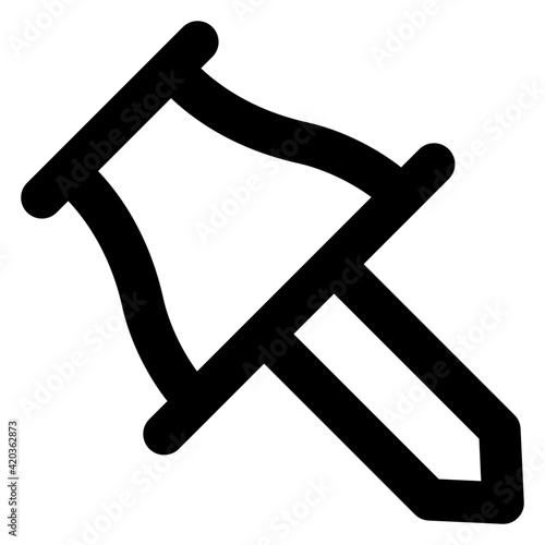 
Pushpin, thumbtack concept in modern filled vector

