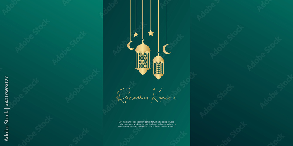 ramadan vector illustration of an background with space for text green vibes
