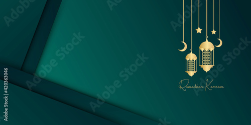 Ramadan Kareem arabic calligraphy banner design. Translation of text 'Ramadan Kareem ' celebration ramadan calligraphy