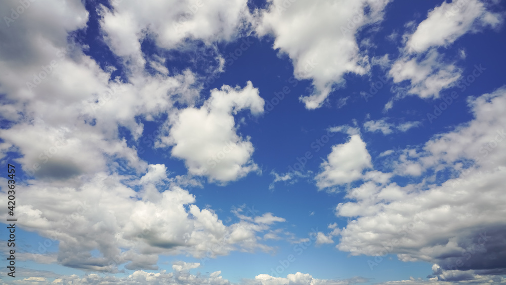 White clouds on blue sky