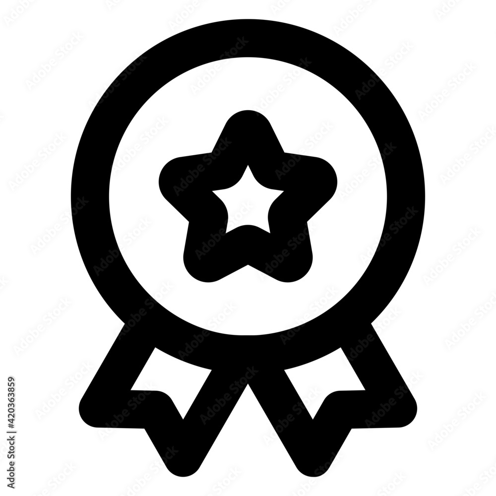Sports winning award, glyph icon of star badge
Sports winning award, glyph icon of star badge