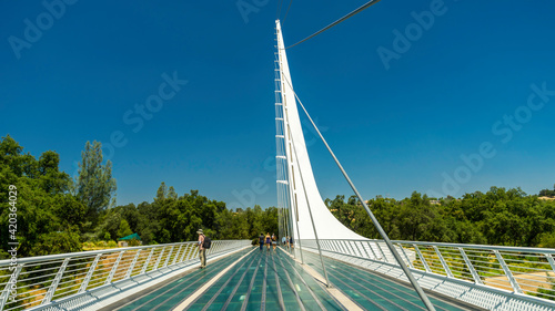 Sundial Bridge in Turtle Bay Exploration Park in Redding, California