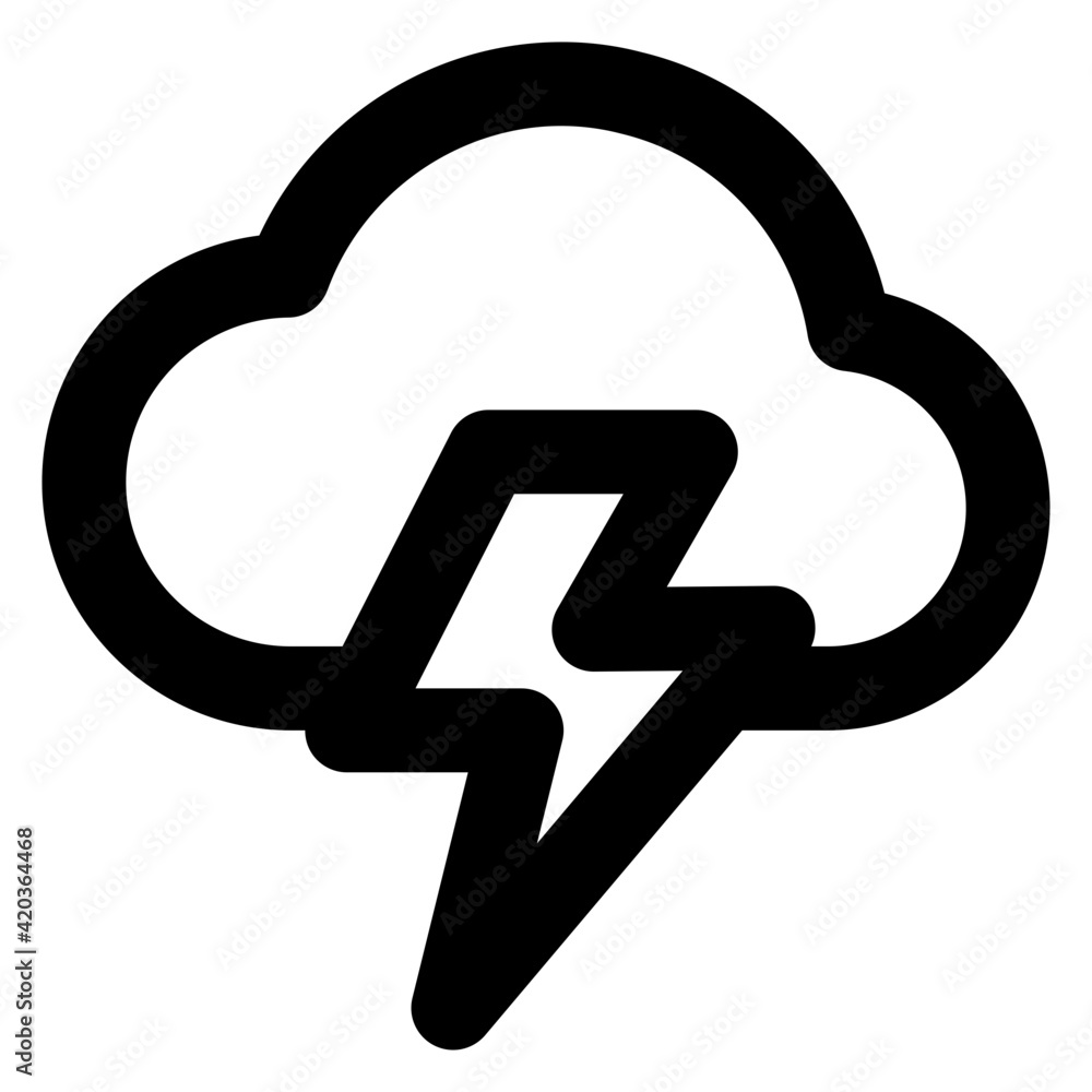 Icon of cloud with lighting bolts, concept of lighting storm
Icon of cloud with lighting bolts, concept of lighting storm