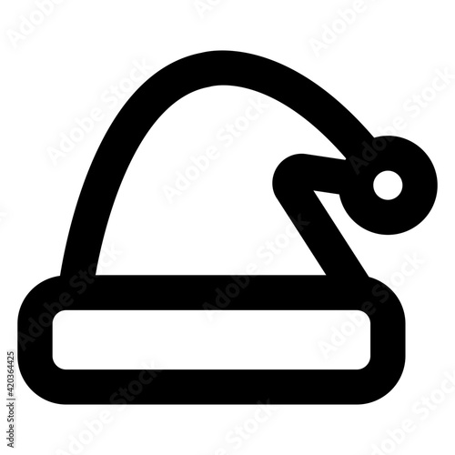 
Santa hat icon, solid design of headwear accessory 

