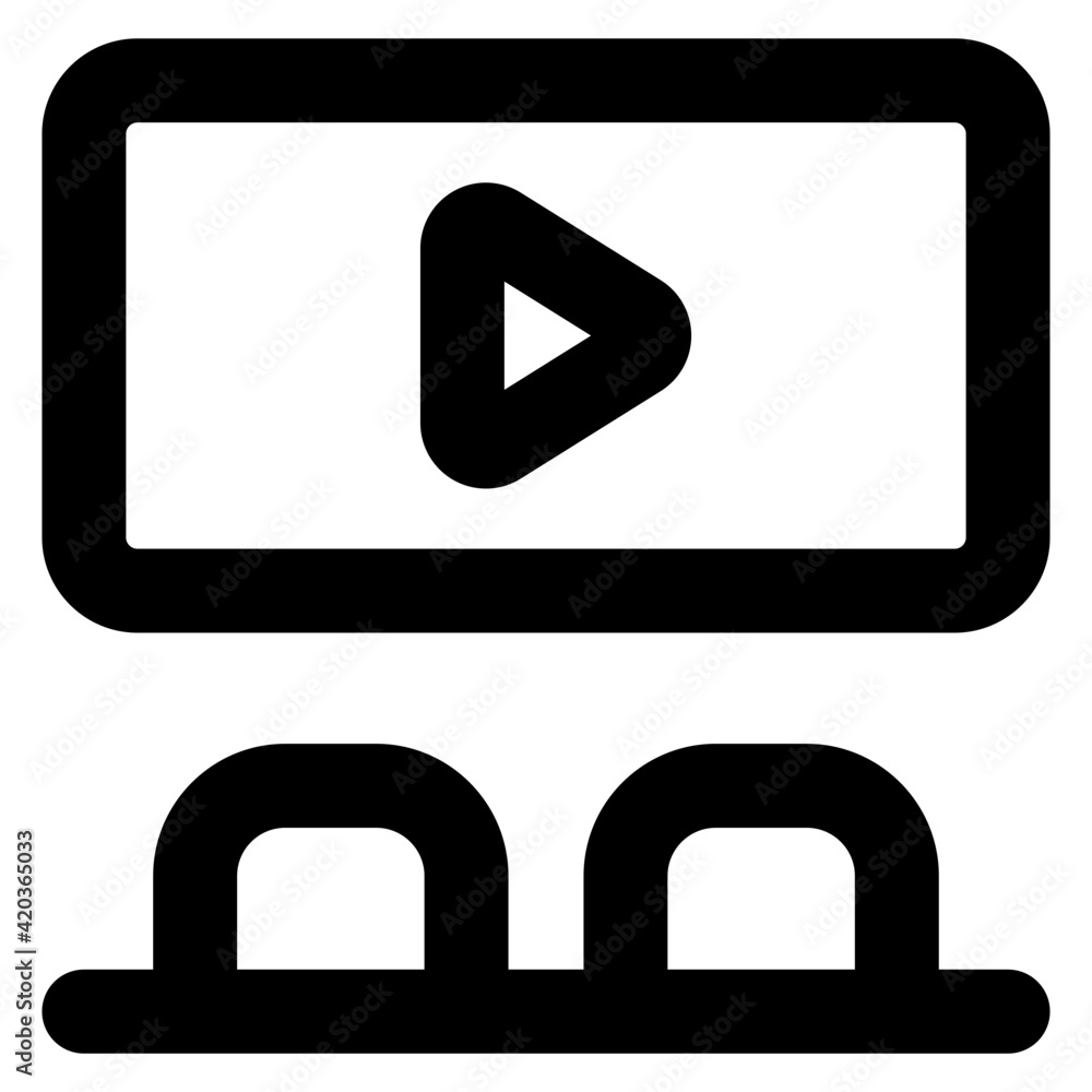 Theater, watching movie icon of solid style
Theater, watching movie icon of solid style