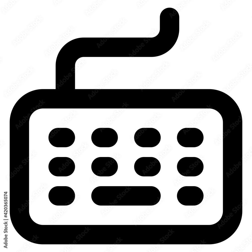 Computer hardware component, solid icon of keyboard
Computer hardware component, solid icon of keyboard