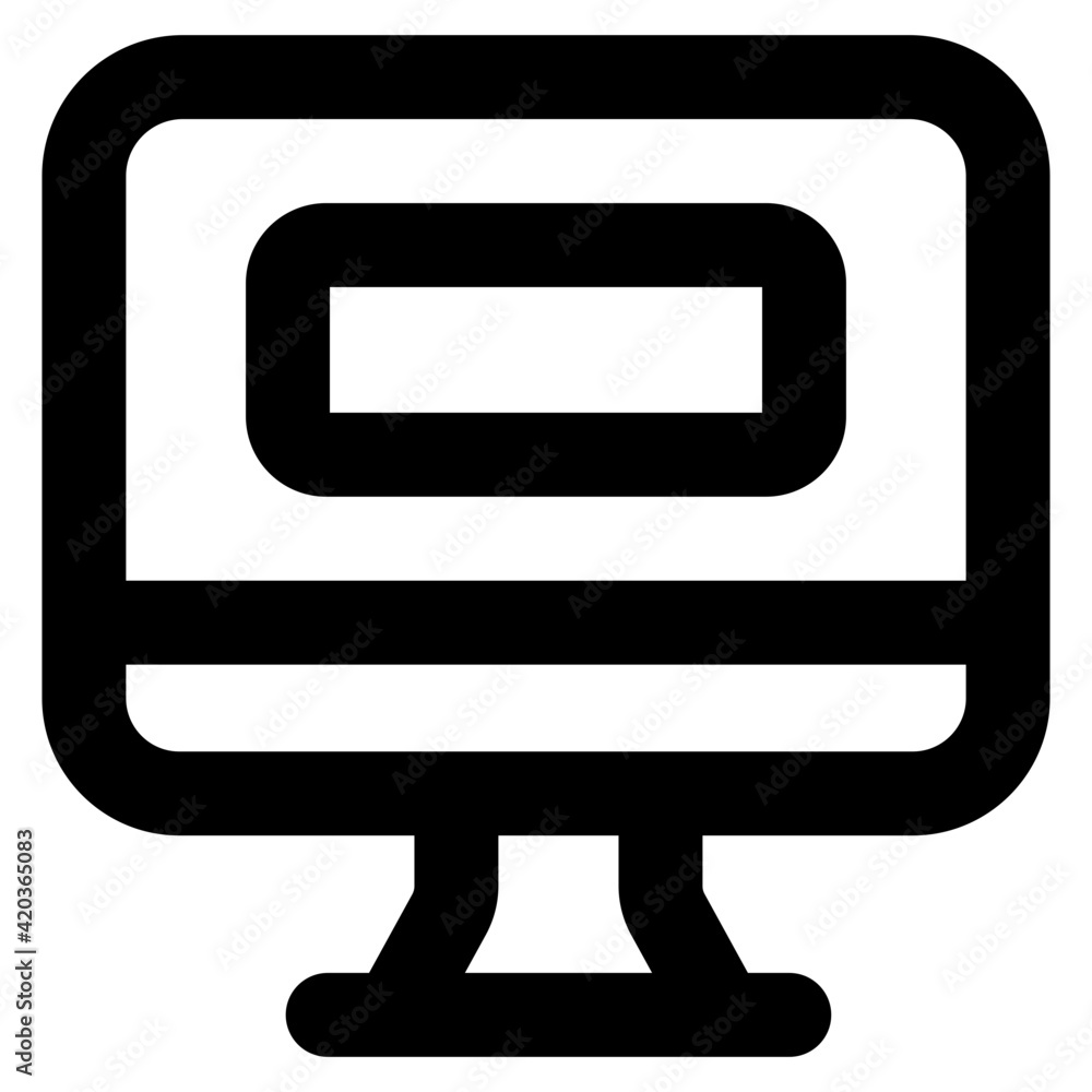 Desktop display, solid icon of monitor
Desktop display, solid icon of monitor