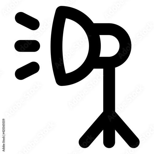 
Searchlight, spotlight icon of glyph style

