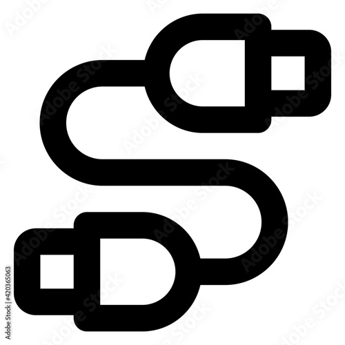 
Unique solid icon of data cable, editable vector 


