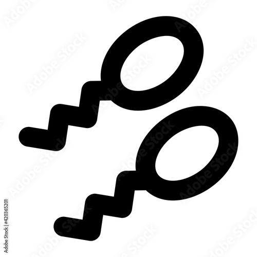 
Spermatozoon, solid icon of sperms 

