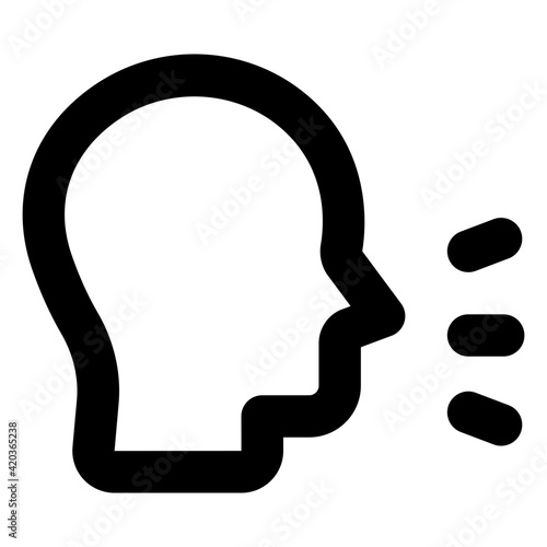 
Seasonal viral disease, solid icon of cough 

