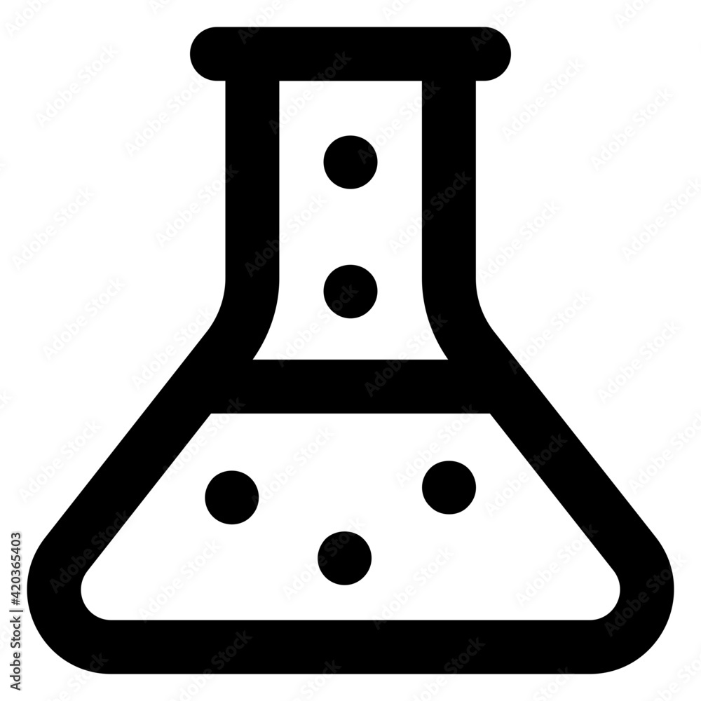 A glyph design of lab apparatus icon, flask vector
A glyph design of lab apparatus icon, flask vector