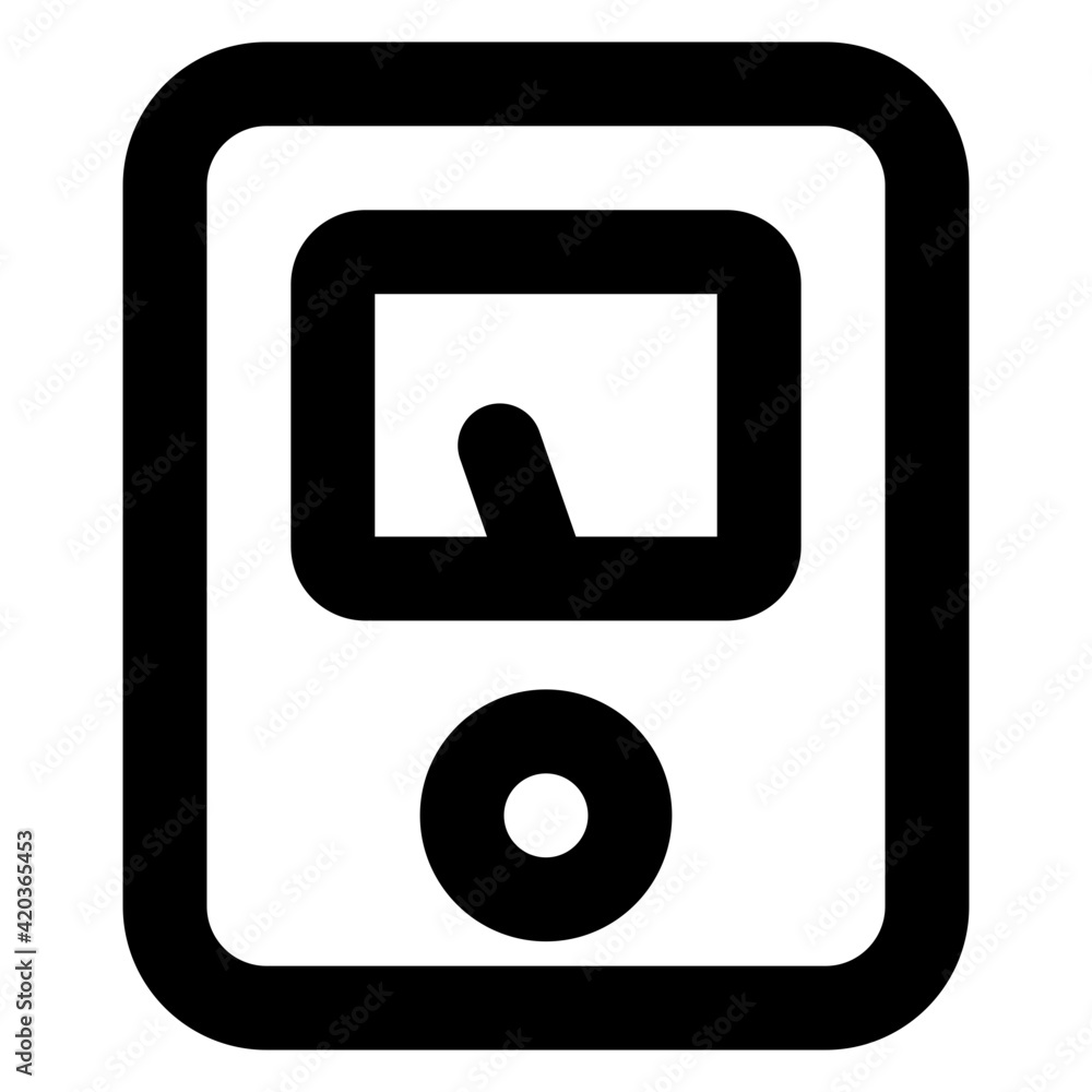 Icon of a device for measuring current depicting voltmeter
Icon of a device for measuring current depicting voltmeter