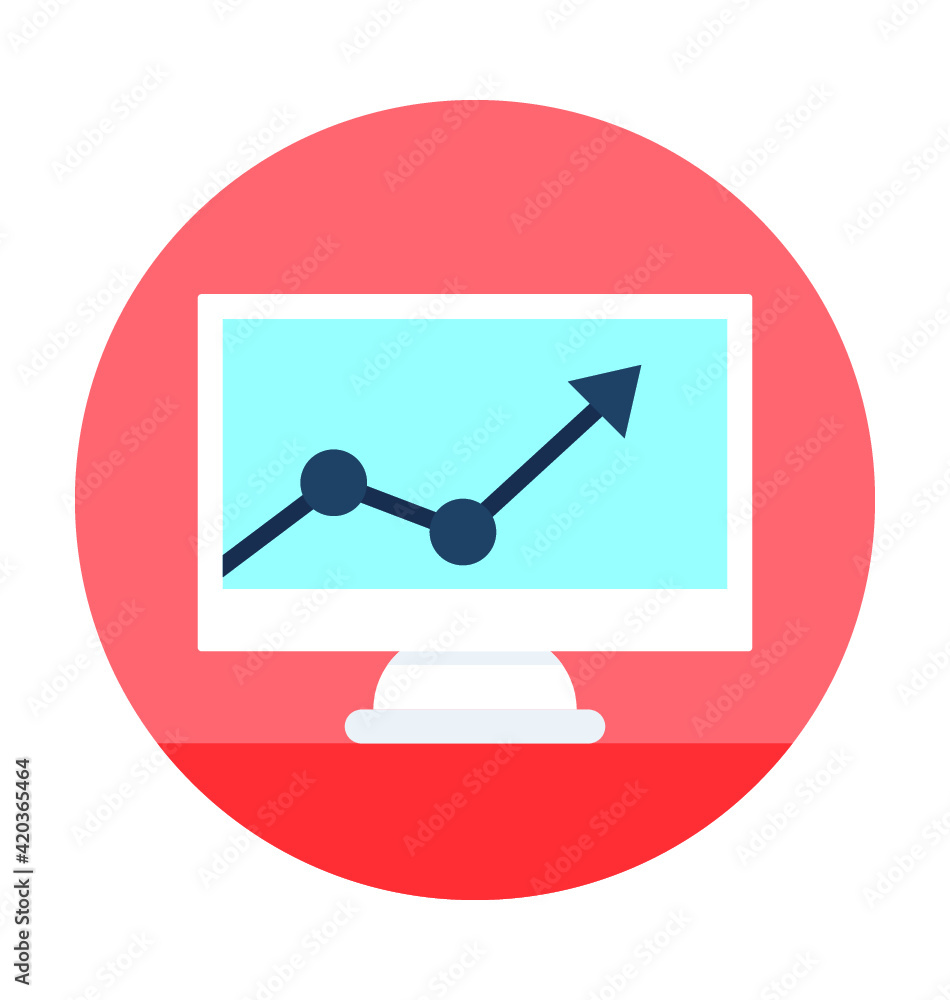Online Graphs Vector Icon Online Graphs Vector Icon