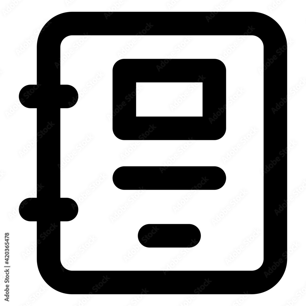Icon design of notepad in trendy glyph style
Icon design of notepad in trendy glyph style