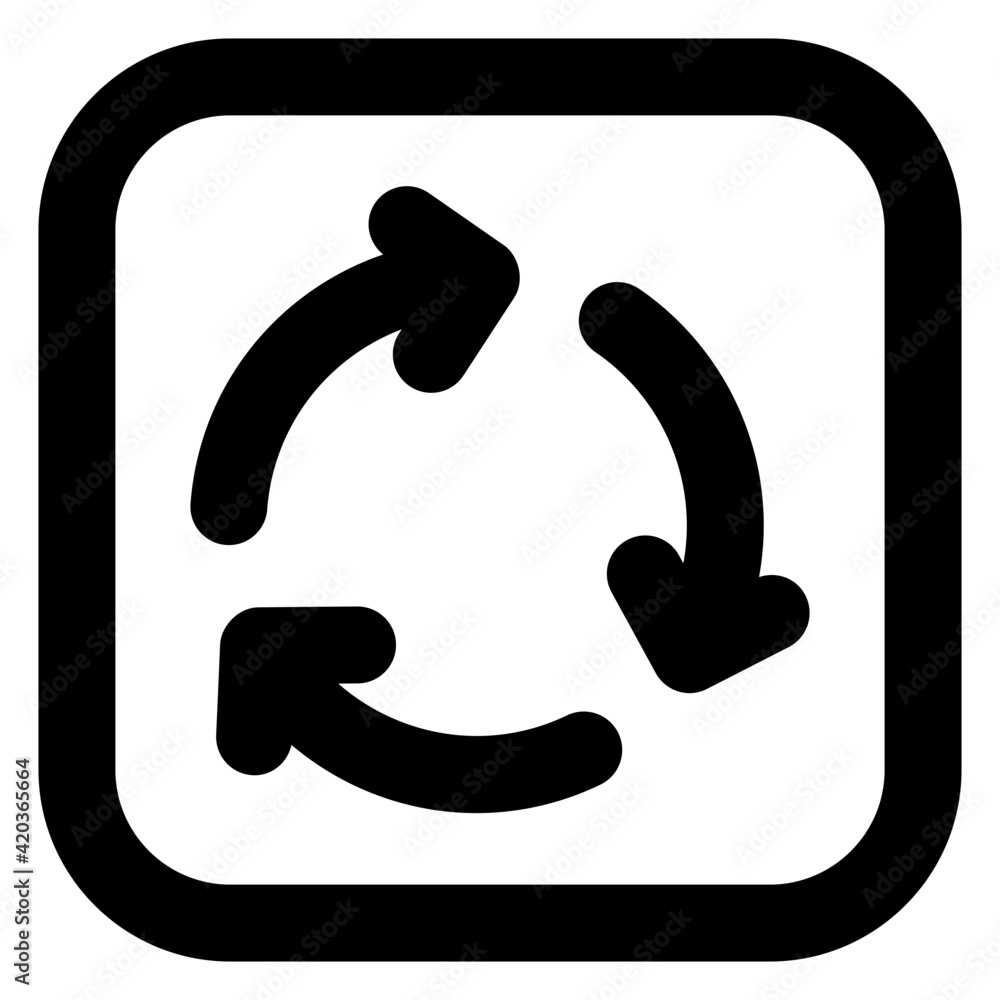 Three rotating arrows, concept of recycling arrows icon
Three rotating arrows, concept of recycling arrows icon
