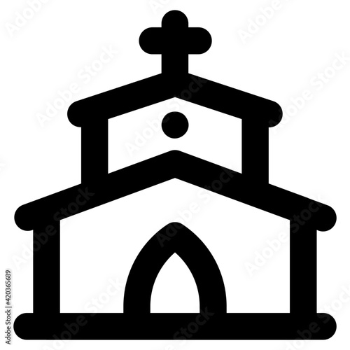 
A christianity house vector style, church glyph icon design 

