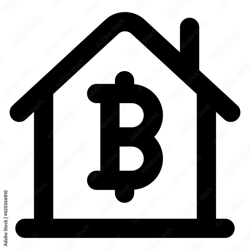 Filled design of bitcoin house icon
Filled design of bitcoin house icon