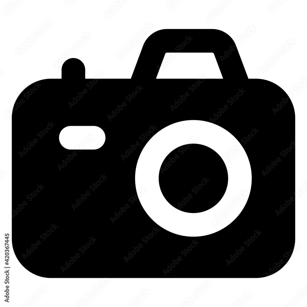 Camera, photographic equipment icon in filled style
Camera, photographic equipment icon in filled style
