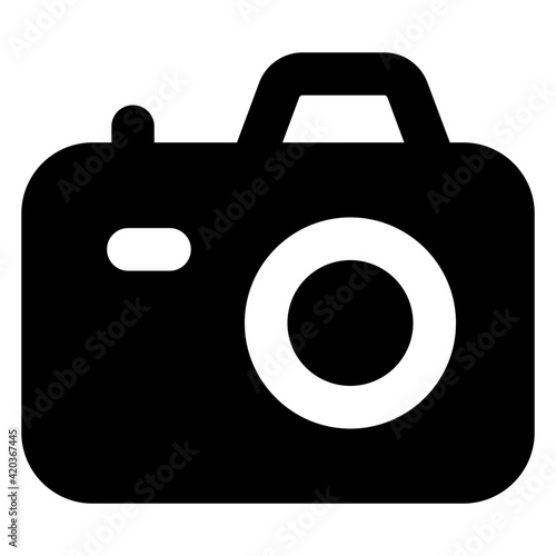 
Camera, photographic equipment icon in filled style 


