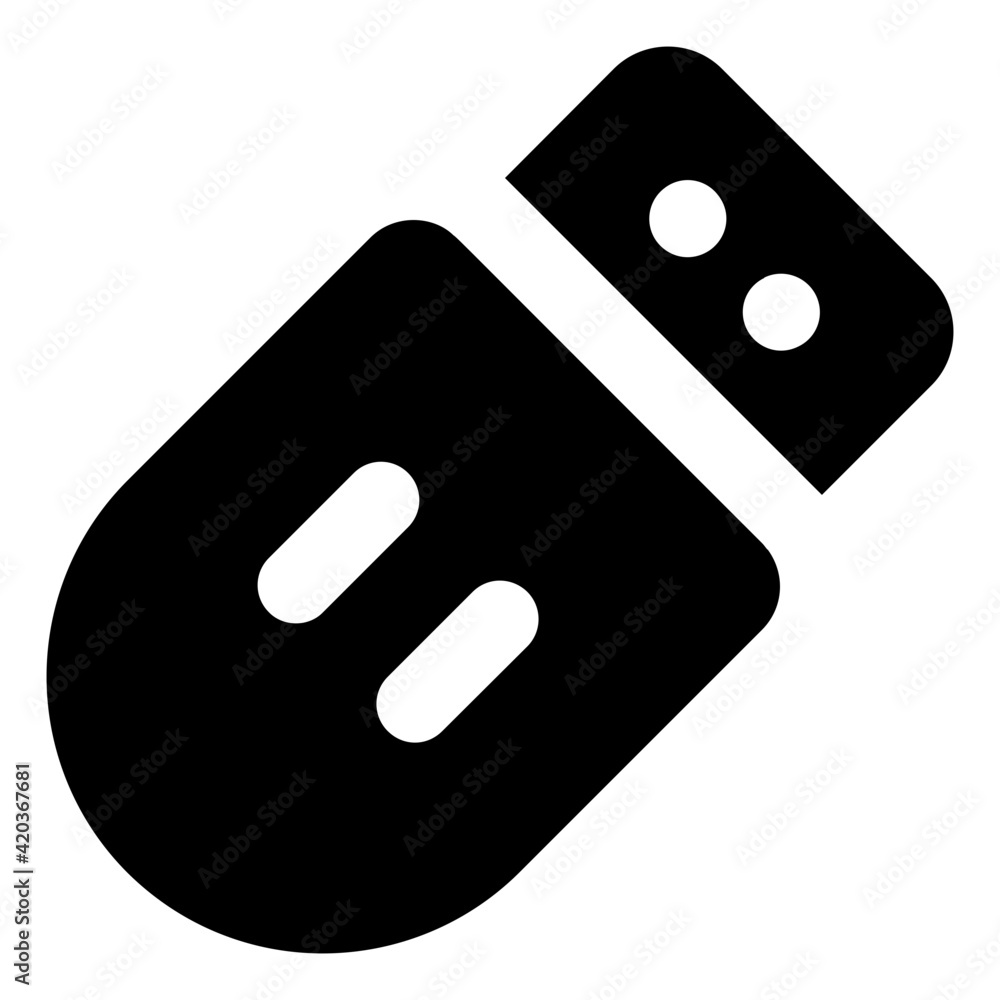 Universal serial bus icon in glyph design
Universal serial bus icon in glyph design