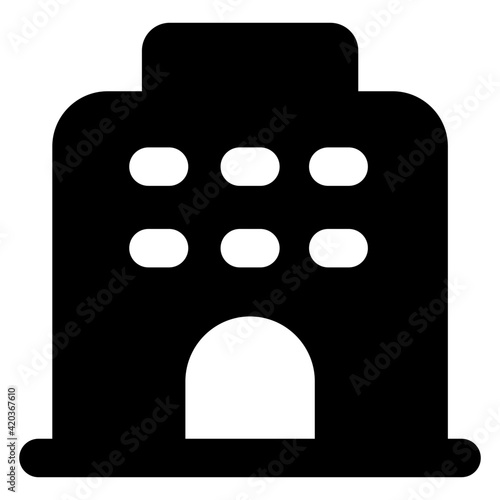 
A modern architecture icon, glyph style of condo vector 

