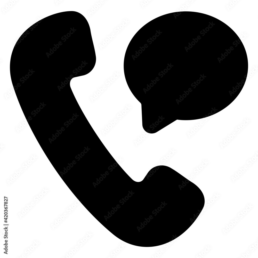 Phone receiver with chat bubble, telecommunication icon
Phone receiver with chat bubble, telecommunication icon