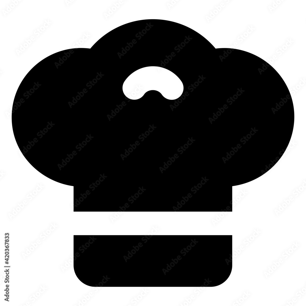 A headwear accessory of cook, chef hat icon
A headwear accessory of cook, chef hat icon