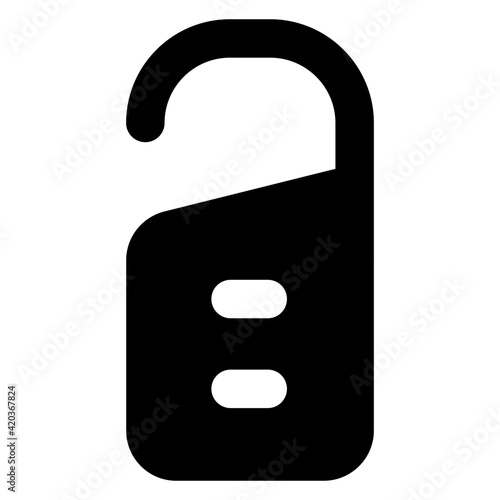 
Editable glyph design of doorknob hanger icon

