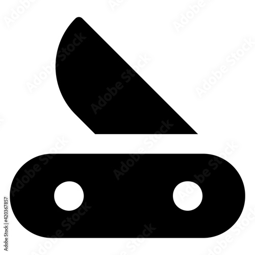 
Jackknife icon, cutting tool in solid style 

