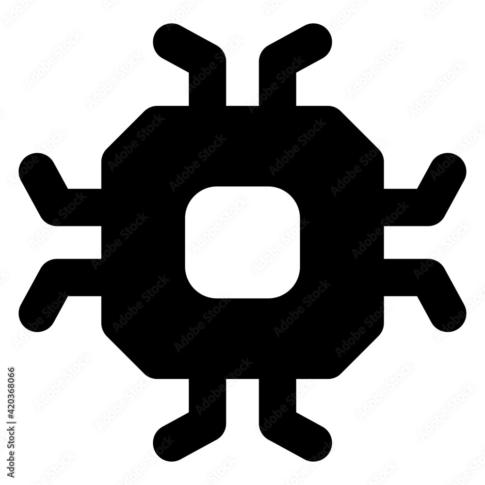 
Ai technology microchip, trendy style icon of microchip

