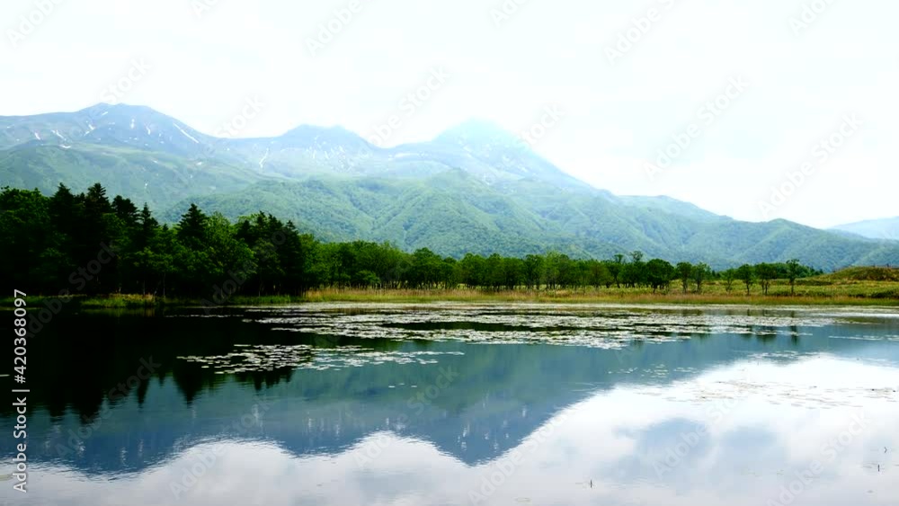 知床五湖の一湖,パン映像 知床五湖の一湖,パン映像
